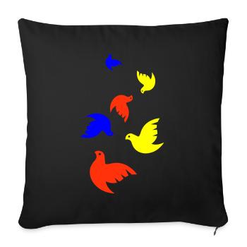 Taube frieden - Sofakissen mit Füllung 45 x 45 cm - Schwarz - Vorne