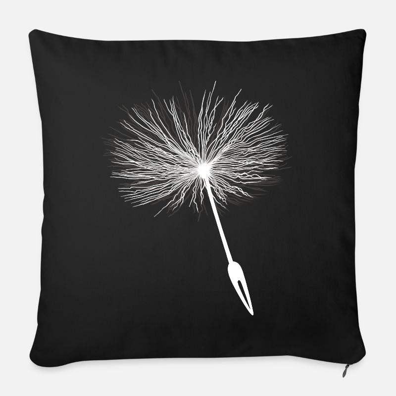 Loewenzahn Samen Pusteblume - Sofakissen mit Füllung 45 x 45 cm - Schwarz