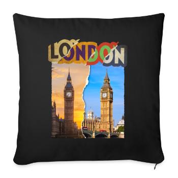 London England UK City Skyline Vintage Retro - Sofa pillow with filling 45cm x 45cm - black - Front