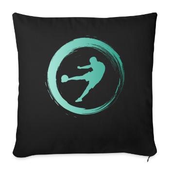 Sporty Hobby Leidenschaft Fussball - Sofakissen mit Füllung 45 x 45 cm - Schwarz - Vorne