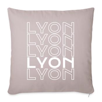 Lyon Typo Grid - Sofa pillow with filling 45cm x 45cm - light taupe - Front