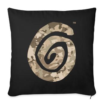 Pation O Logo desertcamo 5 couleurs - Coussin et housse de 45 x 45 cm - noir - Devant