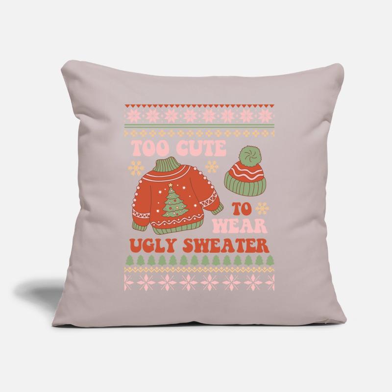 Pull de Noël moche Coussin et housse de 45 x 45 cm