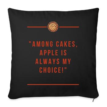 Texte convivial pour la tarte aux pommes - Coussin et housse de 45 x 45 cm - noir - Devant