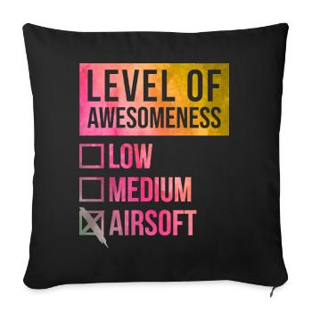 Airsoft - Sofa pillow with filling 45cm x 45cm - black - Front