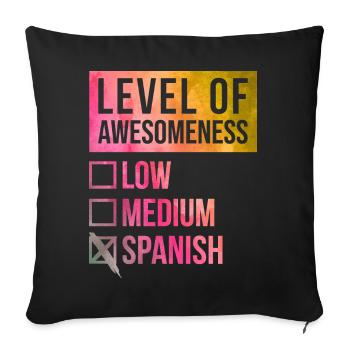 Espagnol - Coussin et housse de 45 x 45 cm - noir - Devant