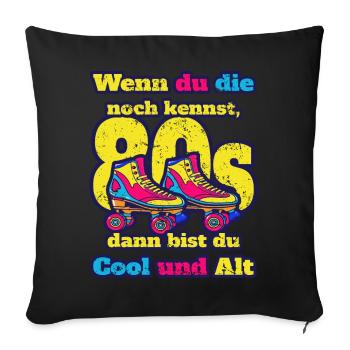 Roller skates - Sofa pillow with filling 45cm x 45cm - black - Front