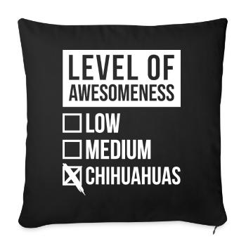 Chihuahua - Coussin et housse de 45 x 45 cm - noir - Devant
