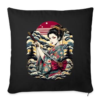 Japanese Geisha - Sofa pillow with filling 45cm x 45cm - black - Front