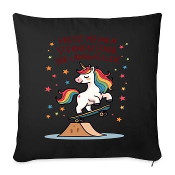 Planche à roulettes Licorne - Coussin et housse de 45 x 45 cm - noir - Devant