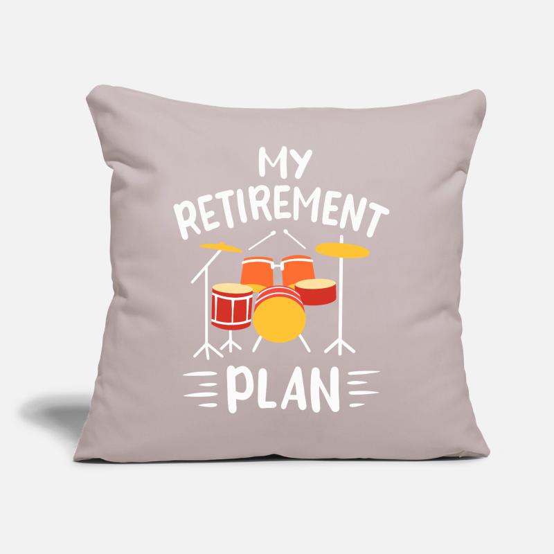 Mon plan de retraite Batteur drôle Conception de batterie Coussin et housse de 45 x 45 cm