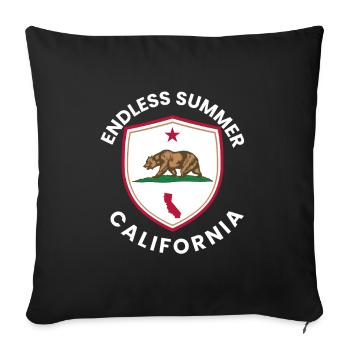 Endloser Sommer Kalifornischer Schild - Sofakissen mit Füllung 45 x 45 cm - Schwarz - Vorne