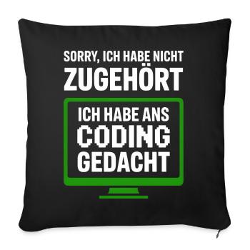 Sorry, didn't listen to coding thought - Sofa pillow with filling 45cm x 45cm - black - Front