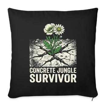 Survivant de la jungle de béton - Coussin et housse de 45 x 45 cm - noir - Devant