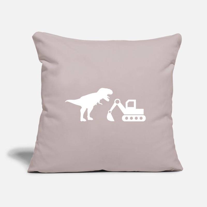 Excavator T-Rex construction site construction dinosaur construction workers Sofa pillow with filling 45cm x 45cm