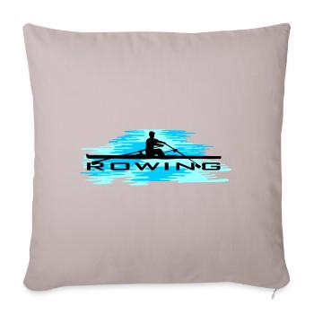 Rowing, rowing and water - Sofa pillow with filling 45cm x 45cm - light taupe - Front