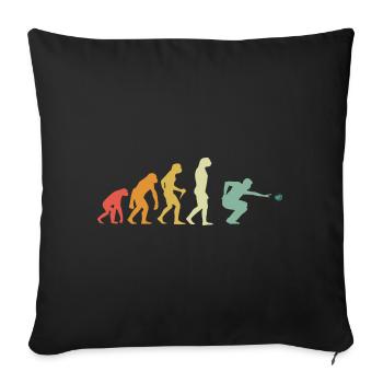 Development of balls and petanque players - Sofa pillow with filling 45cm x 45cm - black - Front