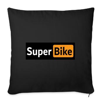 Logo super vélo - Coussin et housse de 45 x 45 cm - noir - Devant
