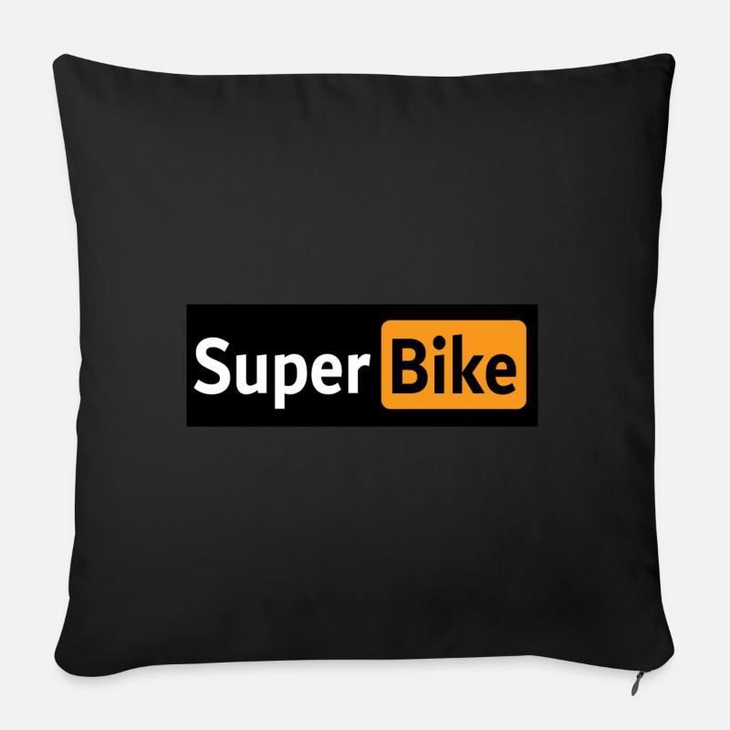 Logo super vélo - Coussin et housse de 45 x 45 cm - noir