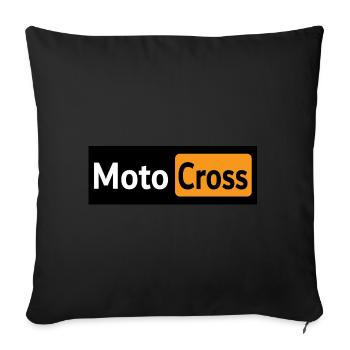 Logo de motocross - Coussin et housse de 45 x 45 cm - noir - Devant