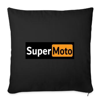 Logo Super Moto - Coussin et housse de 45 x 45 cm - noir - Devant