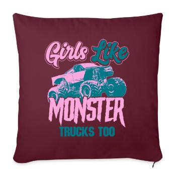 Monster truck - Sofa pillow with filling 45cm x 45cm - burgundy - Front