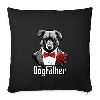 Dog Father, Mafia, Australian Shepherd, Dog Father - Sofa pillow with filling 45cm x 45cm - black - Front