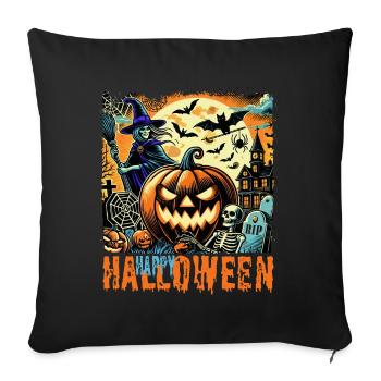Happy Halloween - for the perfect spooky atmosphere - Sofa pillow with filling 45cm x 45cm - black - Front