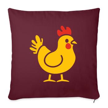 Chicken - Sofa pillow with filling 45cm x 45cm - burgundy - Front