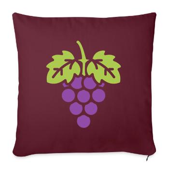 Grape - Sofa pillow with filling 45cm x 45cm - burgundy - Front