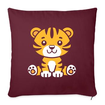 Tiger - Sofa pillow with filling 45cm x 45cm - burgundy - Front