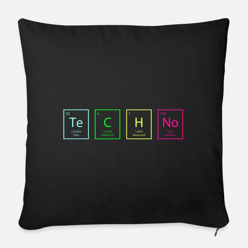 Science et techno - Coussin et housse de 45 x 45 cm - noir