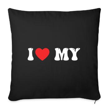I love My - Sofa pillow with filling 45cm x 45cm - black - Front