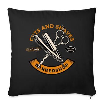 Barber Barber Shop Rasage Bart Barbier - Coussin et housse de 45 x 45 cm - noir - Devant