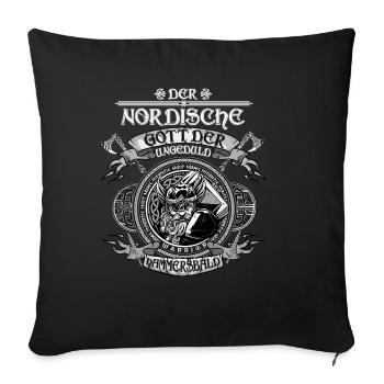 Wikinger Nordische Mythologie -Odin - Sofakissen mit Füllung 45 x 45 cm - Schwarz - Vorne
