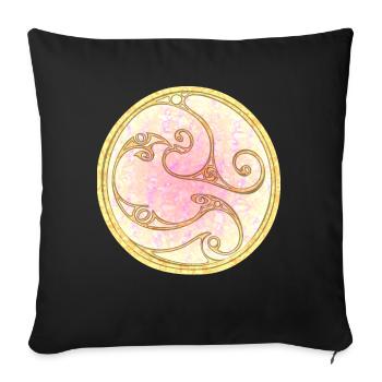 Sunlight Swirl - Sofa pillow with filling 45cm x 45cm - black - Front