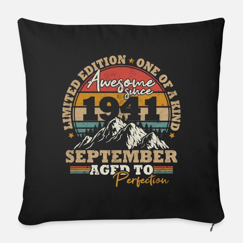 September 1941 Vintage Retro Geburtstagsgeschenk - Sofakissen mit Füllung 45 x 45 cm - Schwarz