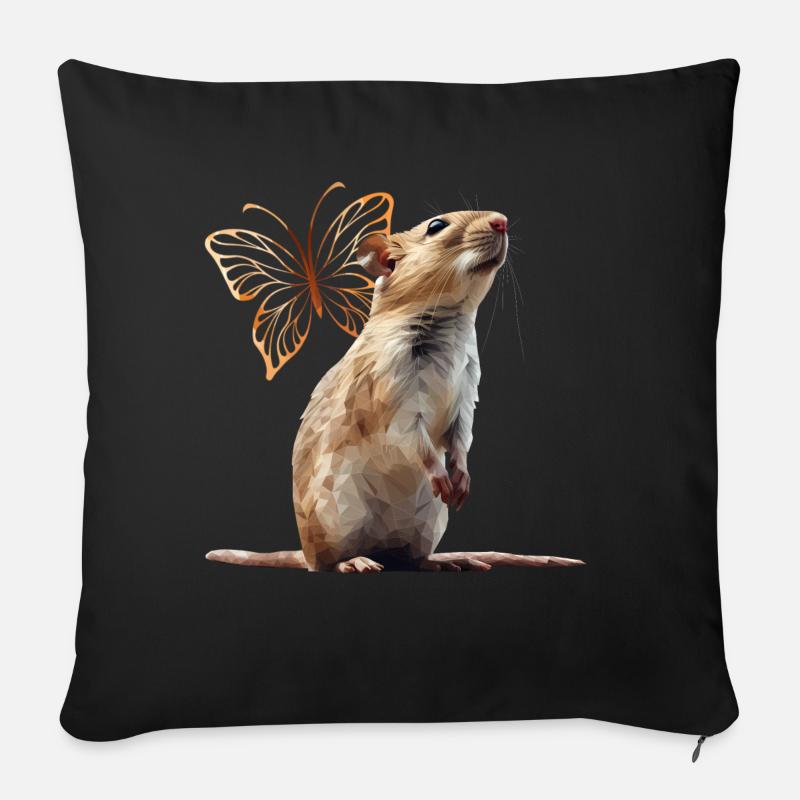 Ratte - Sofakissen mit Füllung 45 x 45 cm - Schwarz
