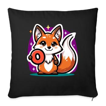 Adorable Zero No More Fox - Sofa pillow with filling 45cm x 45cm - black - Front