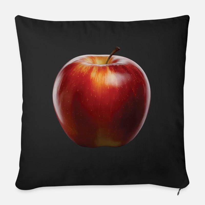 Apfel Frucht Geschenk - Sofakissen mit Füllung 45 x 45 cm - Schwarz