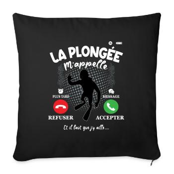 La Plongée M'appelle - Coussin et housse de 45 x 45 cm - noir - Devant