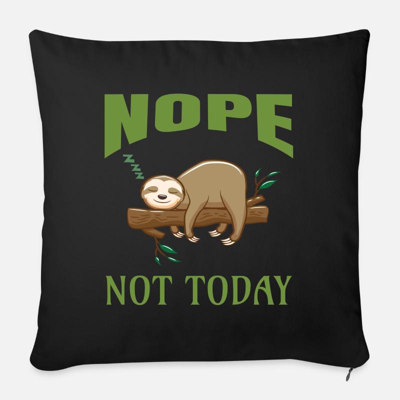 nope sloth - Sofakissen mit Füllung 45 x 45 cm - Schwarz