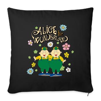 Alice Im Wunderland Tweedledum - Sofakissen mit Füllung 45 x 45 cm - Schwarz - Vorne