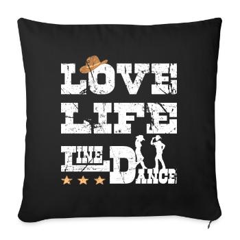 Danse en ligne Vie amoureuse - Coussin et housse de 45 x 45 cm - noir - Devant