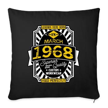 1968 MARCH - Sofa pillow with filling 45cm x 45cm - black - Front