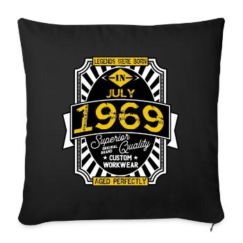 1969 JULY - Sofa pillow with filling 45cm x 45cm - black - Front