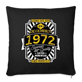 1972 DECEMBER - Sofa pillow with filling 45cm x 45cm - black - Front