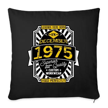 1975 DEZEMBER - Sofakissen mit Füllung 45 x 45 cm - Schwarz - Vorne