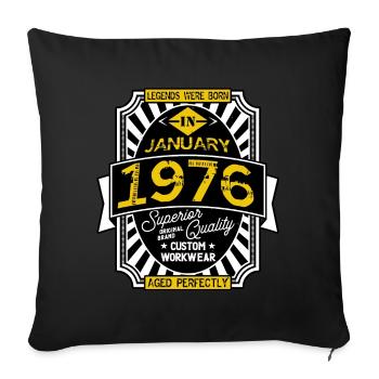 1976 JANUARY - Sofa pillow with filling 45cm x 45cm - black - Front