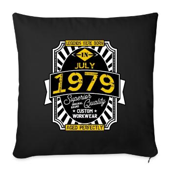 1979 JULY - Sofa pillow with filling 45cm x 45cm - black - Front